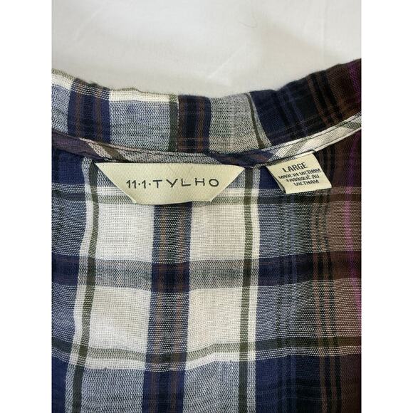 Anthropologie Tylho Plaid Collared Wrap Dress Size L Excellent Condition - Picture 7 of 15